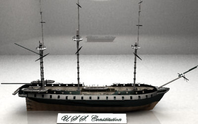 3d model u s constitution ship - U.S.S. CONSTITUTION... by Monkey Wrench